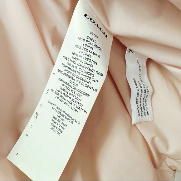 Coach Women’s Quilted Blouson Jacket In Recycled Nylon Pink Medium - Picture 11 of 11